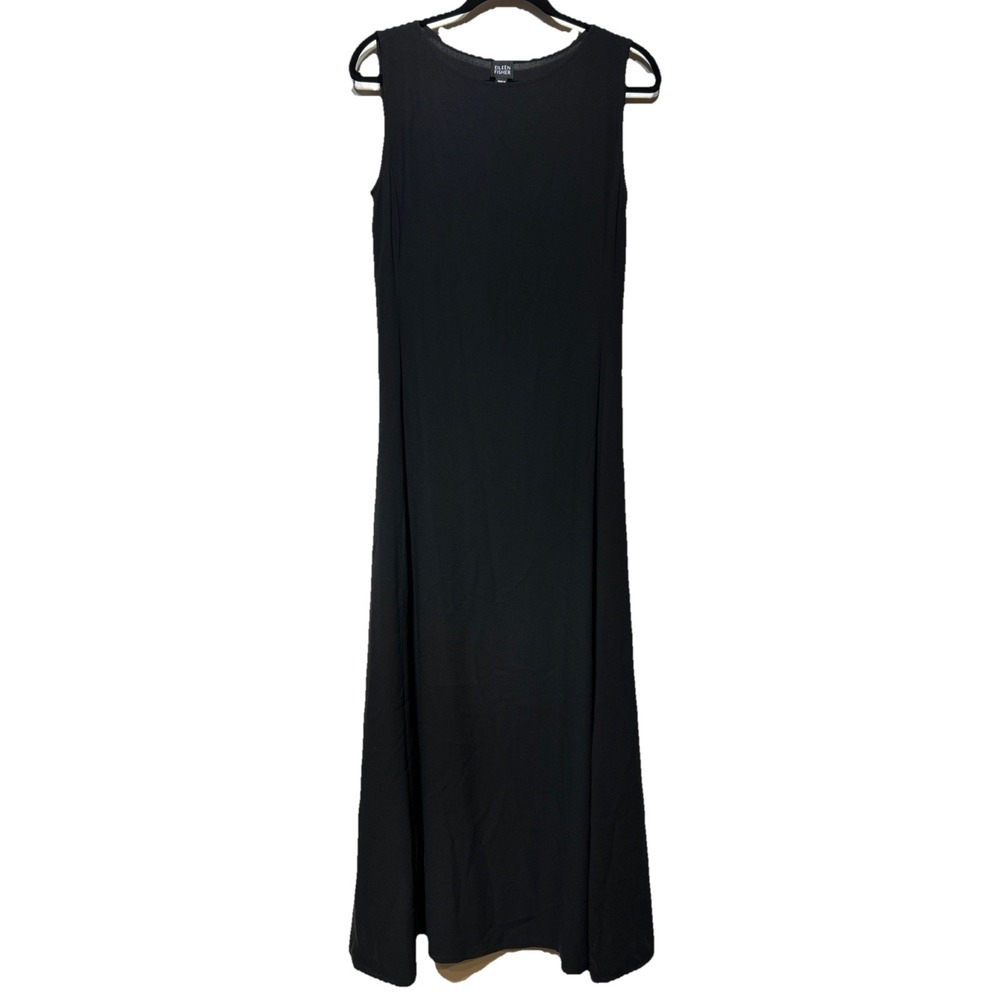 Eileen Fisher Silk Maxi Dress Black Women's Size Small‎ EUC